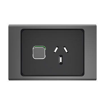 CLIPSAL ICONIC STYL SILVER SHADOW 10A SINGLE POWERPOINT SKIN S3015C-SH