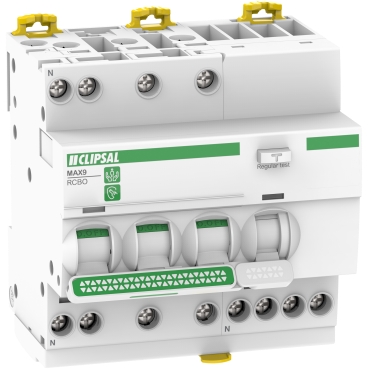 CLIPSAL MAX9 3P+N 10A RCBO C CURVE 30mA TYPE A MX9R3510