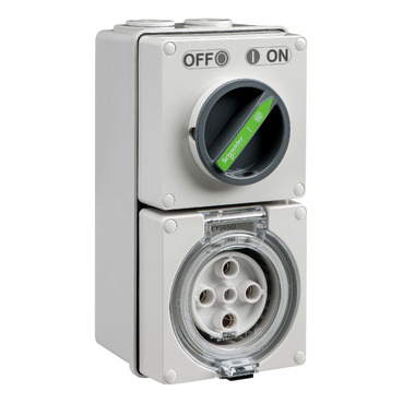 CLIPSAL EASY56 5 PIN 32A ROUND SWITCHED AND SOCKET EY56C532