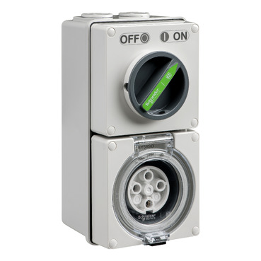 CLIPSAL EASY56 4 PIN 10A ROUND SWITCHED AND SOCKET EY56C410