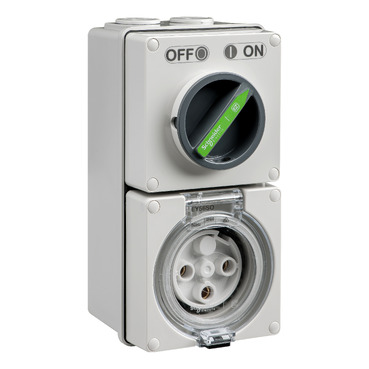 CLIPSAL EASY56 3 PIN 32A ROUND SWITCHED AND SOCKET EY56C332