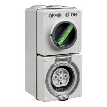 CLIPSAL EASY56 5 PIN 20A ROUND SWITCHED AND SOCKET EY56C520