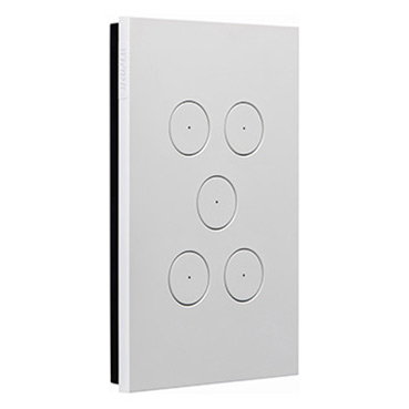 CLIPSAL SATURN ZEN WHITE 5 GANG PUSHBUTTON LED SWITCH Z4065PBL-ZW