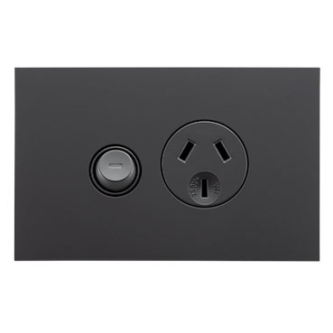 CLIPSAL SATURN ZEN BLACK 10A SINGLE POWERPOINT Z4015-ZB