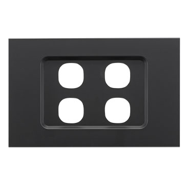 CLIPSAL SATURN ZEN BLACK 4 GANG GRID PLATE Z4034VH-ZB