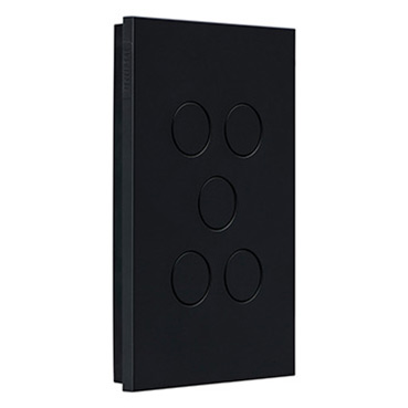 CLIPSAL SATURN ZEN BLACK 5 GANG PUSHBUTTON LED SWITCH Z4065PBL-ZB