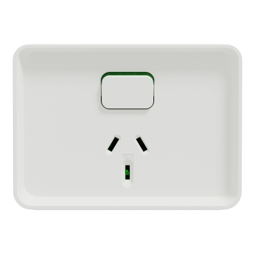 CLIPSAL ICONIC OUTDOOR WHITE 10A SINGLE POWERPOINT O3015-XW