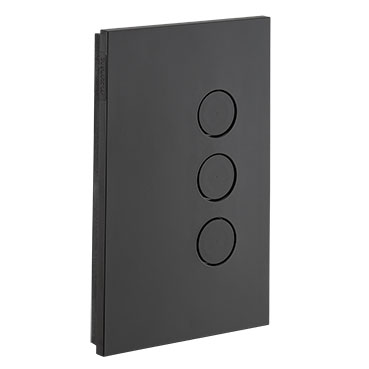 CLIPSAL SATURN ZEN BLACK 3 GANG PUSHBUTTON LED SWITCH Z4063PBL-ZB