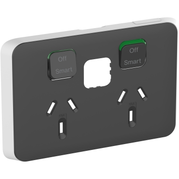 CLIPSAL ICONIC ANTHRACITE CONNECTED WISER SOCKET SKIN 3025CSC-AN