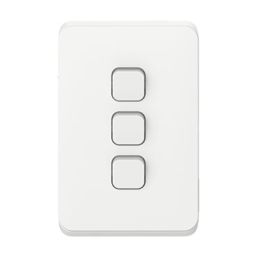 CLIPSAL ICONIC VIVID WHITE 3 GANG SKIN 3043C-VW