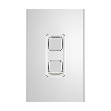 CLIPSAL ICONIC STYL SILVER 2 GANG SKIN S3042C-SV