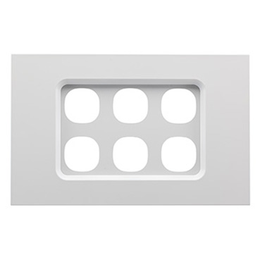 CLIPSAL SATURN ZEN WHITE 6 GANG GRID PLATE Z4036VH-ZW