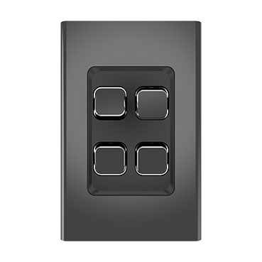 CLIPSAL ICONIC STYL SILVER SHADOW 4 GANG SKIN S3044C-SH