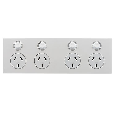 CLIPSAL SATURN ZEN WHITE 10A QUAD POWERPOINT Z4025H2-ZW