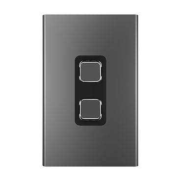 CLIPSAL ICONIC STYL SILVER SHADOW 2 GANG SKIN S3042C-SH
