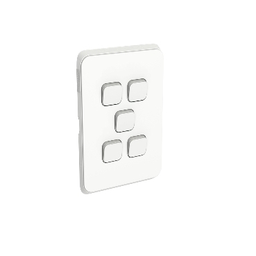 CLIPSAL ICONIC 5 GANG GRID PLATE 3045VH-VW