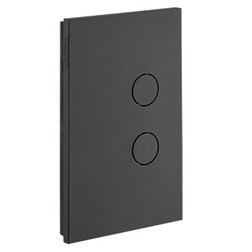 CLIPSAL SATURN ZEN BLACK 2 GANG PUSHBUTTON LED SWITCH Z4062PBL-ZB