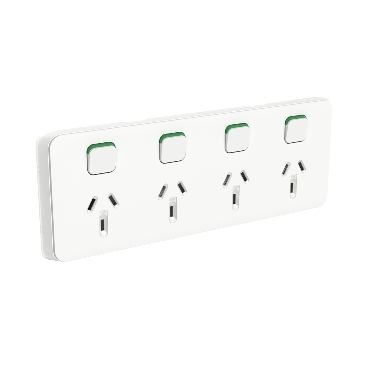 CLIPSAL ICONIC 10A QUAD POWERPOINT 3015/4-VW