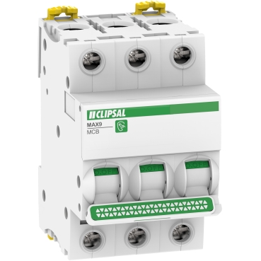 CLIPSAL MAX9 3 POLE 20A MINIATURE CIRCUIT BREAKER 6KA MX9MC320