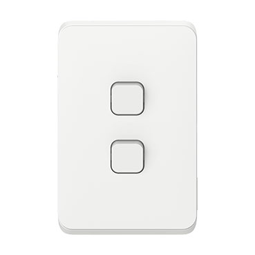 CLIPSAL ICONIC 2 GANG VERTICAL SWITCH 10A 3042VA-VW