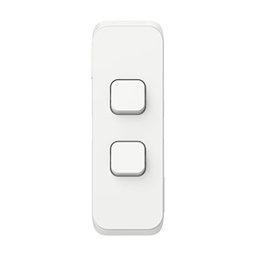 CLIPSAL ICONIC 2 GANG ARCHITRAVE SWITCH 3042AL-VW