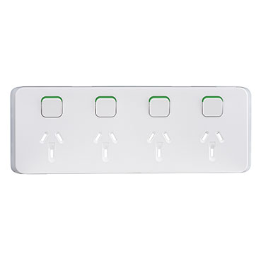 CLIPSAL ICONIC EXTRA WHITE 10A QUAD POWERPOINT SKIN 3015/4C-XW