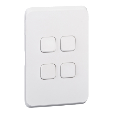 CLIPSAL ICONIC EXTRA WHITE 4 GANG SKIN 3044C-XW