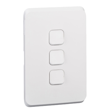 CLIPSAL ICONIC EXTRA WHITE 3 GANG SKIN 3043C-XW