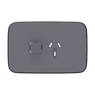 CLIPSAL ICONIC ESSENCE ASH GREY 10A SINGLE POWERPOINT SKIN E3015C-AG