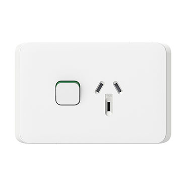 CLIPSAL ICONIC VIVID WHITE 10A SINGLE POWERPOINT SKIN 3015C-VW