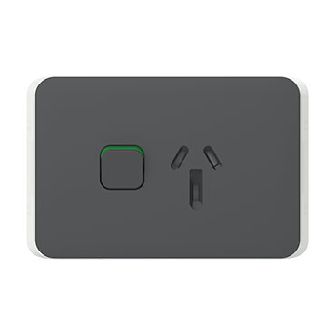 CLIPSAL ICONIC ANTHRACITE 10A SINGLE POWERPOINT 3015C-AN