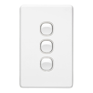 CLIPSAL CLASSIC C2000 3 GANG VERTICAL SWITCH C2033VA-WE