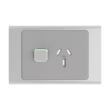 CLIPSAL ICONIC STYL SILVER 10A SINGLE POWERPOINT SKIN S3015C-SV