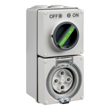 CLIPSAL EASY56 4 PIN 32A ROUND SWITCHED AND SOCKET EY56C432