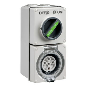 CLIPSAL EASY56 5 PIN 10A ROUND SWITCHED AND SOCKET EY56C510