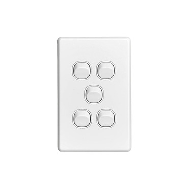 CLIPSAL CLASSIC C2000 5 GANG VERTICAL SWITCH C2035VA-WE