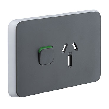 CLIPSAL ICONIC ANTHRACITE 15A SINGLE POWERPOINT 3015/15C-AN