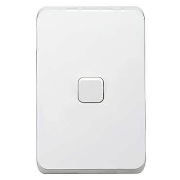 CLIPSAL ICONIC EXTRA WHITE 1 GANG SWITCH 3041VABLK50-XW