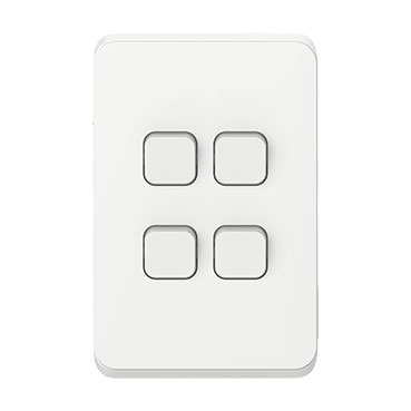 CLIPSAL ICONIC 4 GANG VERTICAL SWITCH 10A 3044VA-VW