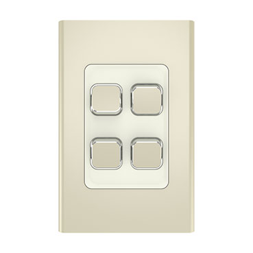 CLIPSAL ICONIC STYL CROWNE 4 GANG SKIN S3044C-CE