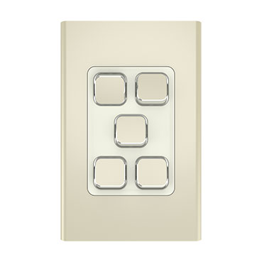 CLIPSAL ICONIC STYL CROWNE 5 GANG SKIN S3045C-CE
