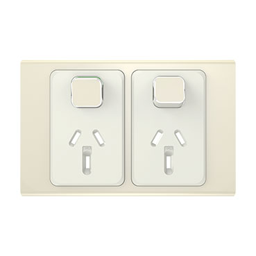 CLIPSAL ICONIC STYL CROWNE 10A DOUBLE POWERPOINT SKIN S3025C-CE