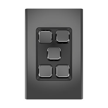CLIPSAL ICONIC STYL SILVER SHADOW 5 GANG SKIN S3045C-SH