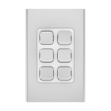 CLIPSAL ICONIC STYL SILVER 6 GANG SKIN S3046C-SV