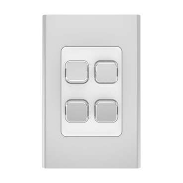 CLIPSAL ICONIC STYL SILVER 4 GANG SKIN S3044C-SV