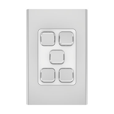 CLIPSAL ICONIC STYL SILVER 5 GANG SKIN S3045C-SV
